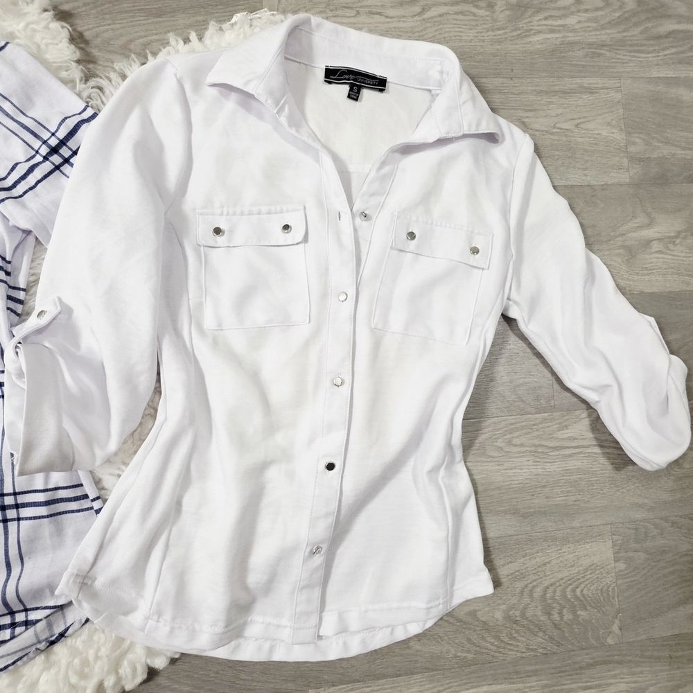 Set of 2 Button-Down Blouses - Love University & Love Potion - Size S - Picture 2 of 5